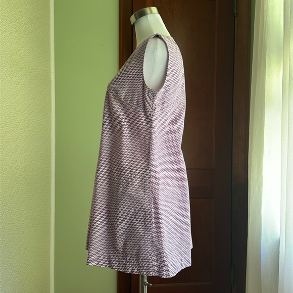 VINTAGE Purple Zigzag Striped Tunic, Size L - Picture 6 of 8